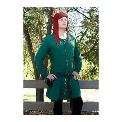 Men Medieval Coif Cap Linen Hats Bonnet With Ear Flaps Victorian Cap Cosplay Costume Accessories