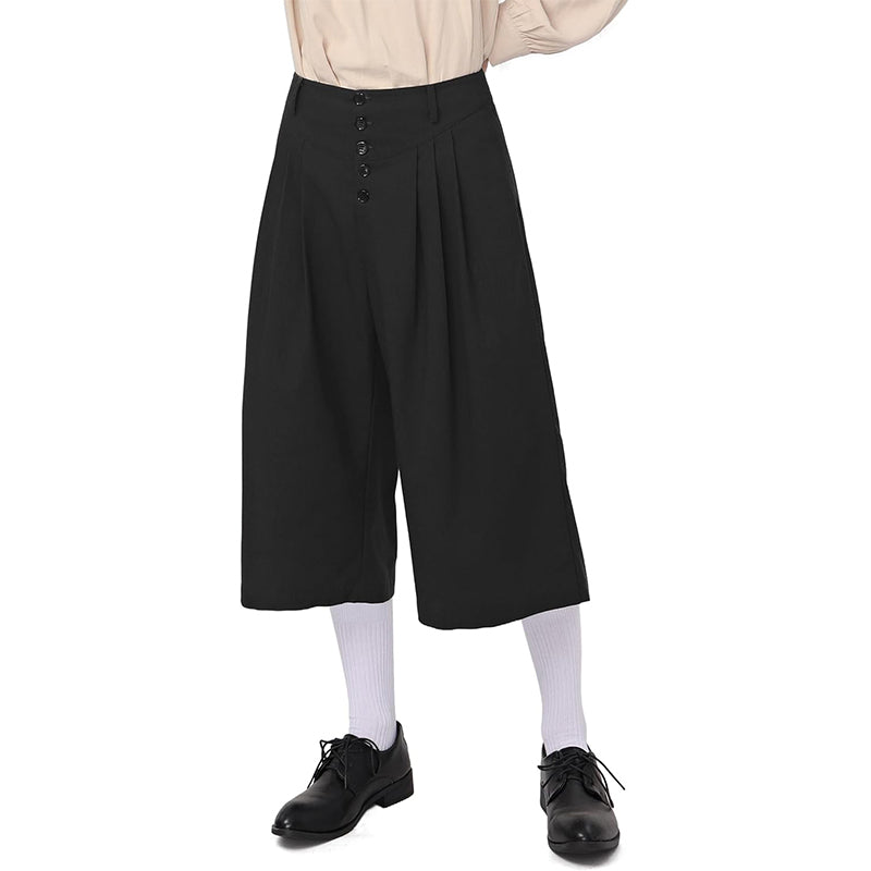 Men Medieval Colonial Pirate Breeches Wide Legs Pants Renaissance Trousers Cosplay Costume Pants For Party Daily Wear