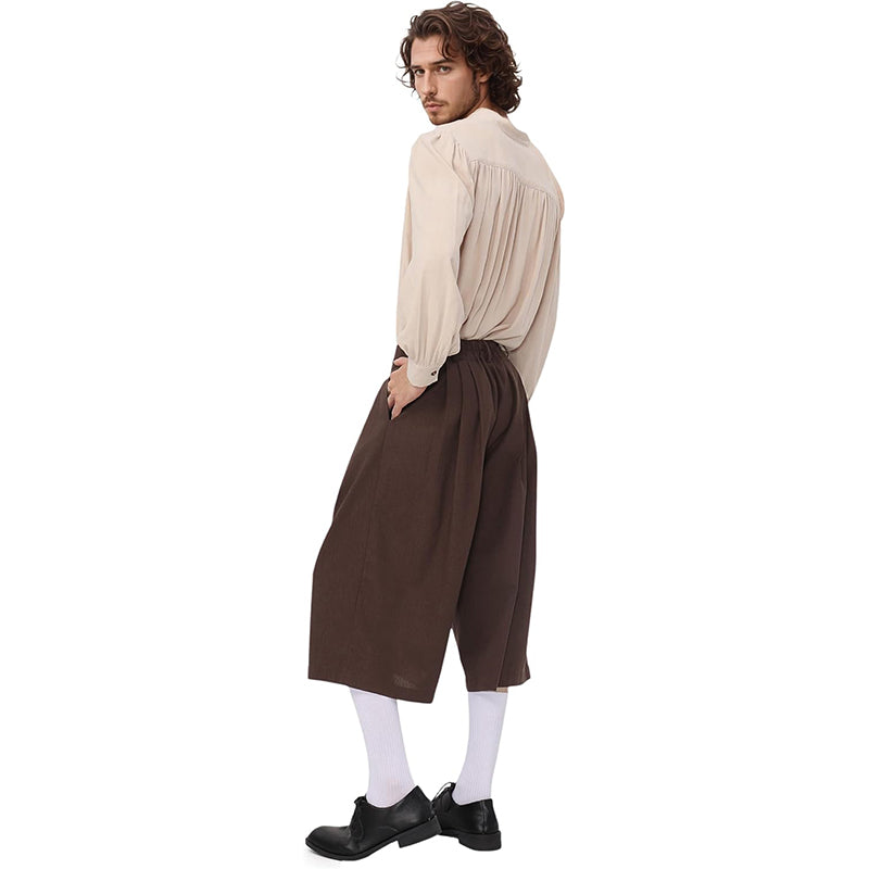 Men Medieval Colonial Pirate Breeches Wide Legs Pants Renaissance Trousers Cosplay Costume Pants For Party Daily Wear