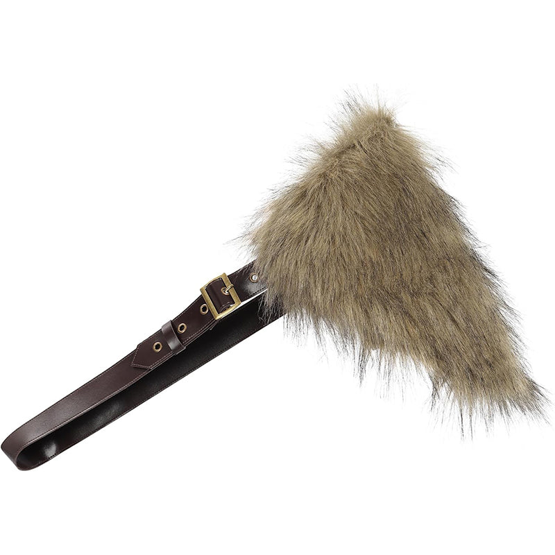 Men Medieval Faux Fur One Shoulder Wrap Armor Renaissance Half Shoulder Cape With Leather Harness Costume Accessories For Halloween Party