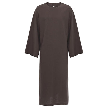 Men Medieval Monk Robe Renaissance Friar Priest Hooded Cloak With Belt Necklace Cosplay Costumes For Halloween Party