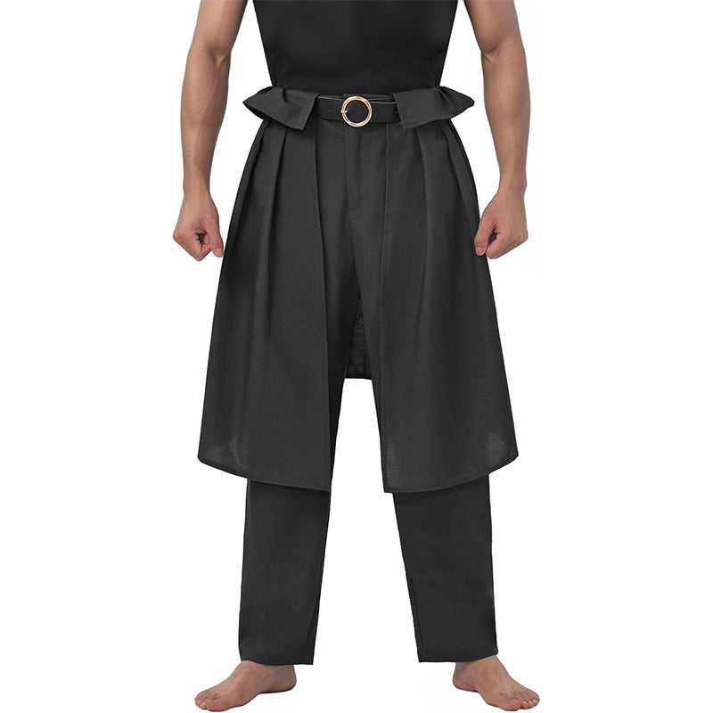 Men Medieval Pants Viking Steampunk Renaissance Gothic Pirate Trousers With Belt Cosplay Costumes For Party Daily-wear