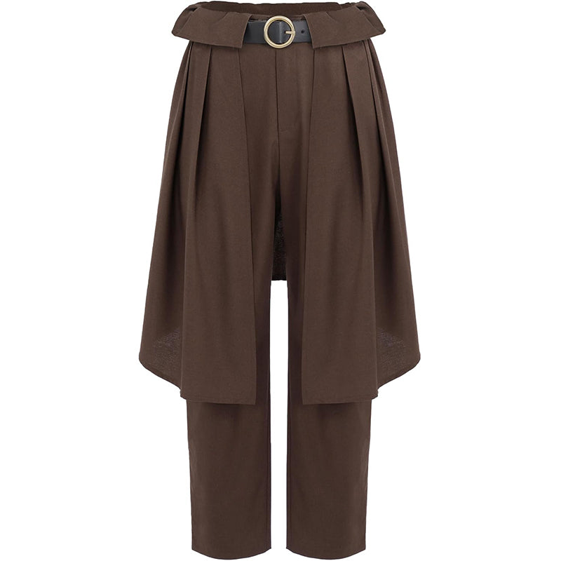 Men Medieval Pants Viking Steampunk Renaissance Gothic Pirate Trousers With Belt Cosplay Costumes For Party Daily-wear