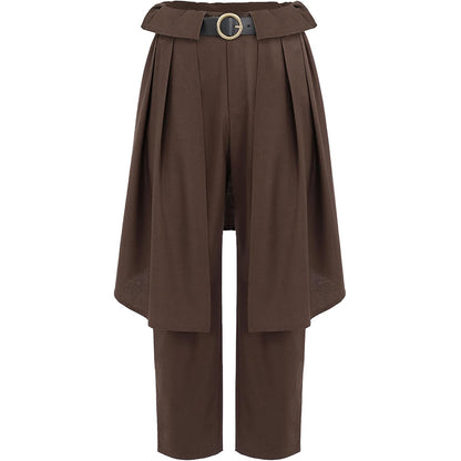 Men Medieval Pants Viking Steampunk Renaissance Gothic Pirate Trousers With Belt Cosplay Costumes For Party Daily-wear