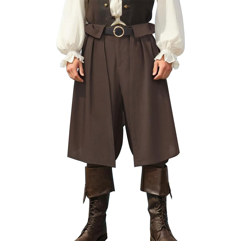 Men Medieval Pants Viking Steampunk Renaissance Gothic Pirate Trousers With Belt Cosplay Costumes For Party Daily-wear