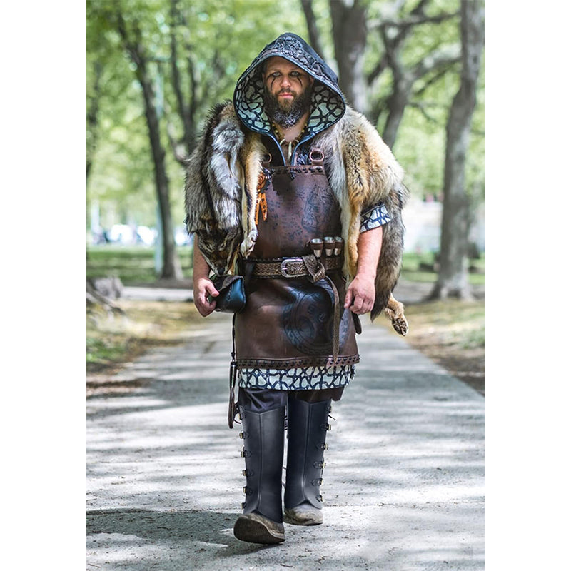 Men Medieval Pirate Boots Covers Faux Leather Steampunk Leg Guards Renaissance Leg Covers Costume Accessories