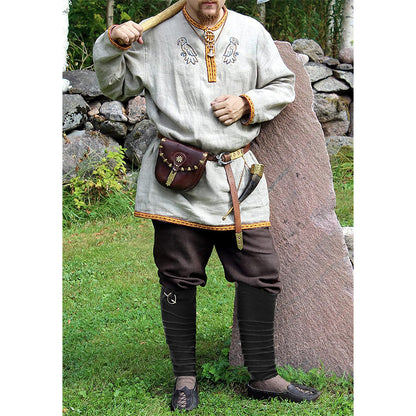 Men Medieval Pirate Leg Wraps With Brooch Pins Renaissance Leg Covers Cosplay Costume Accessories For Party Halloween Daily Wear