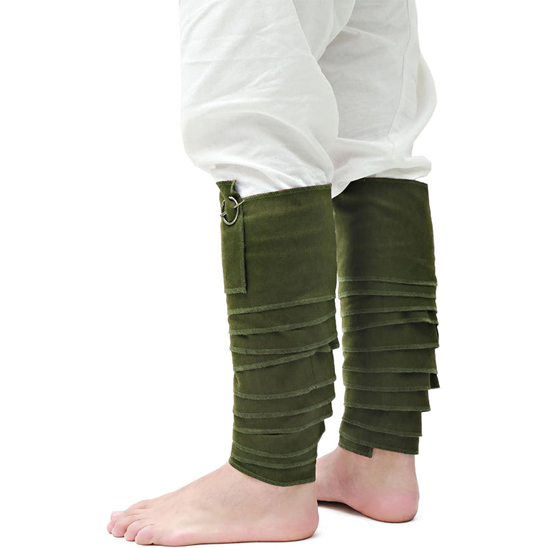 Men Medieval Pirate Leg Wraps With Brooch Pins Renaissance Leg Covers Cosplay Costume Accessories For Party Halloween Daily Wear