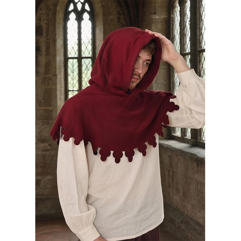 Men Medieval Chaperon Hat Renaissance Cap Liripipe Hood Ren Faire LARP Costume Accessories