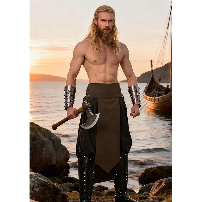 Men Medieval Renaissance Adjustable Loincloth Knight Warrior Linen Loincloth LARP Costume Accessories