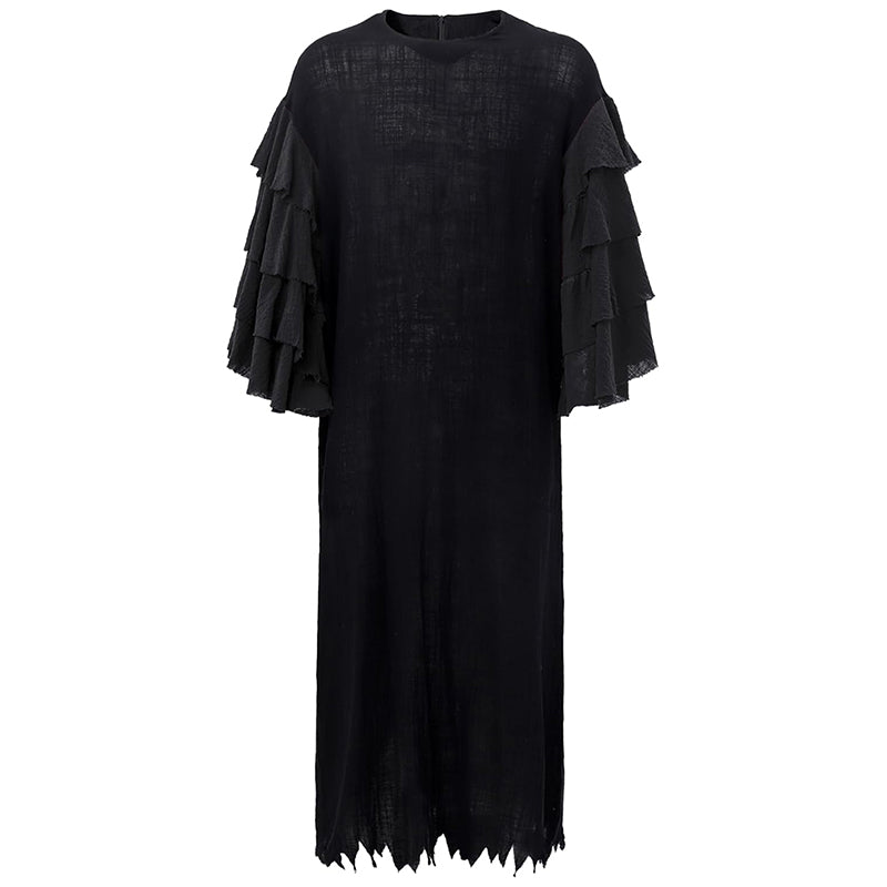 Men Medieval Renaissance Cape Scary Grim Reaper Ghost Robe Gothic Witch Cosplay Hooded Cloak For Halloween Party