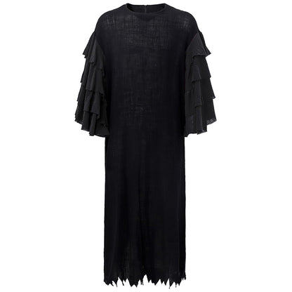 Men Medieval Renaissance Cape Scary Grim Reaper Ghost Robe Gothic Witch Cosplay Hooded Cloak For Halloween Party