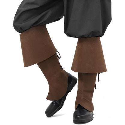 Men Medieval Renaissance Pirate Boot Covers Ren Faire Cosplay Boots Covers Leg Guards Cosplay Costume Accessories