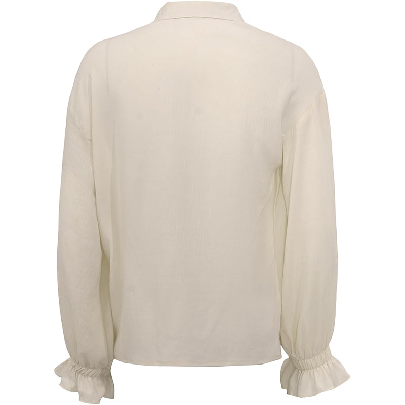 Men Medieval Renaissance Pirate Vampire Gothic Shirt Victorian Top V-neck Lantern Long Sleeves Shirt Cosplay Costume Shirt