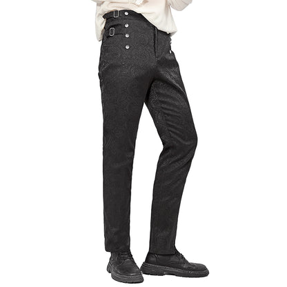 Men Medieval Renaissance Steampunk Gothic Vampire Pants Trousers Victorian Vintage Floral Pants Cosplay Costume Trousers