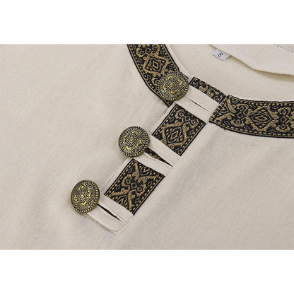 Men Medieval Tunic Shirt Renaissance Long Sleeve Shirt With Belt LARP Ren Faire Cosplay Costumes