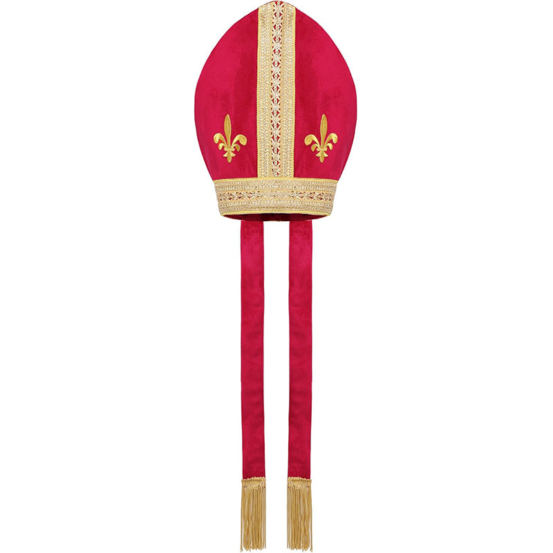 Men Pope Hat Adult Priest Headpiece Catholic Cardinal Cap Cosplay Costume Accessories