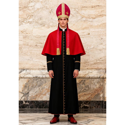 Men Pope Hat Adult Priest Headpiece Catholic Cardinal Cap Cosplay Costume Accessories