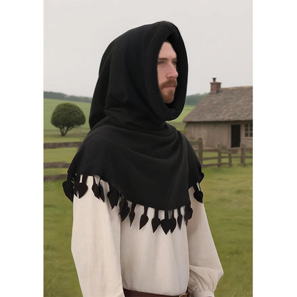 Men Renaissance Medieval Chaperon Hat Liripipe Hoods Cap With Rolled Brim Ren Faire LARP Cosplay Costume Accessories