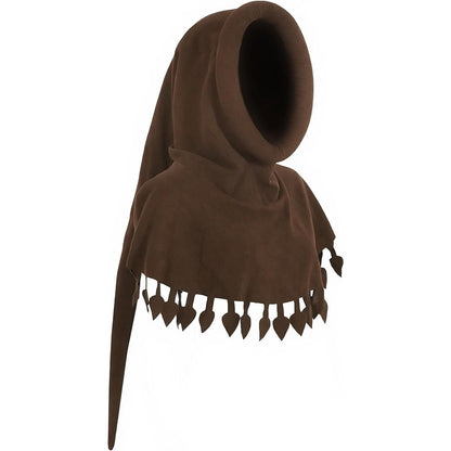 Men Renaissance Medieval Chaperon Hat Liripipe Hoods Cap With Rolled Brim Ren Faire LARP Cosplay Costume Accessories