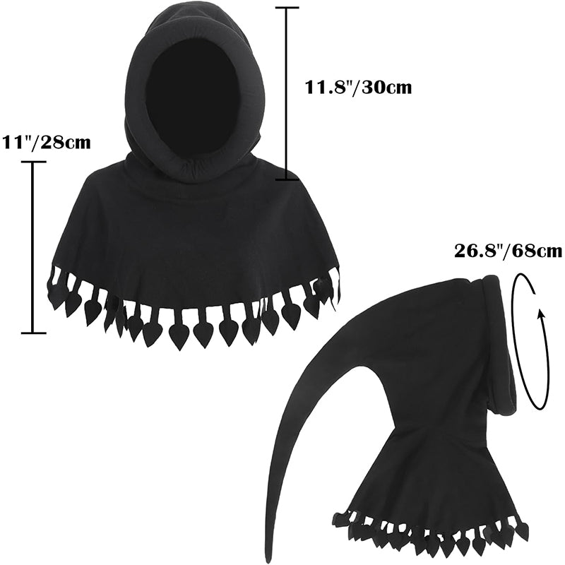 Men Renaissance Medieval Chaperon Hat Liripipe Hoods Cap With Rolled Brim Ren Faire LARP Cosplay Costume Accessories