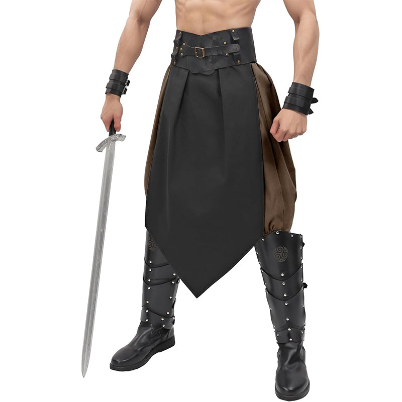 Men Renaissance Medieval Linen Loincloth Warrior Knight Cosplay Costume Accessories