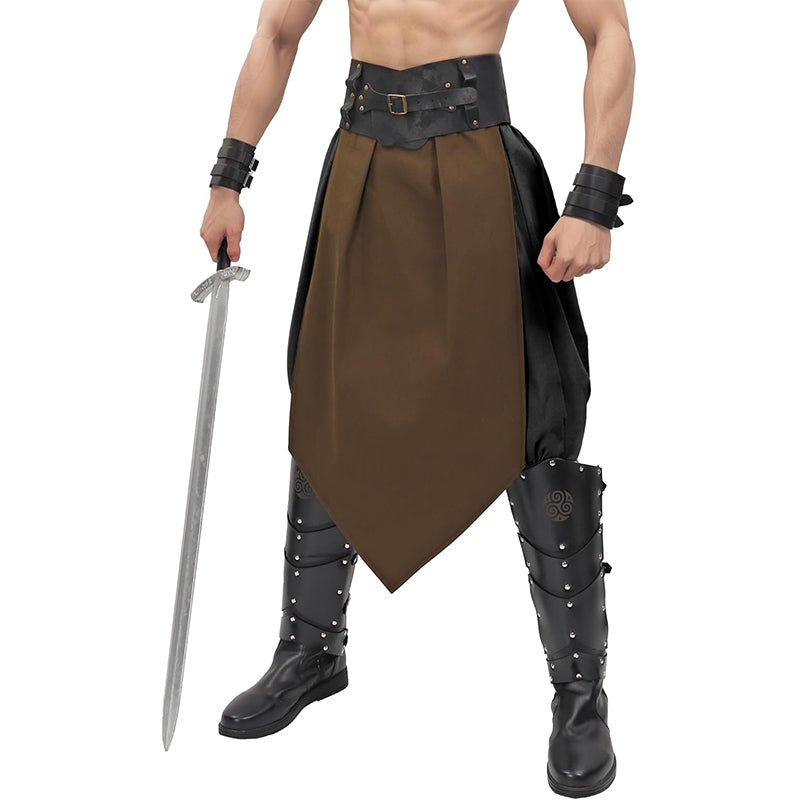 Men Renaissance Medieval Linen Loincloth Warrior Knight Cosplay Costume Accessories