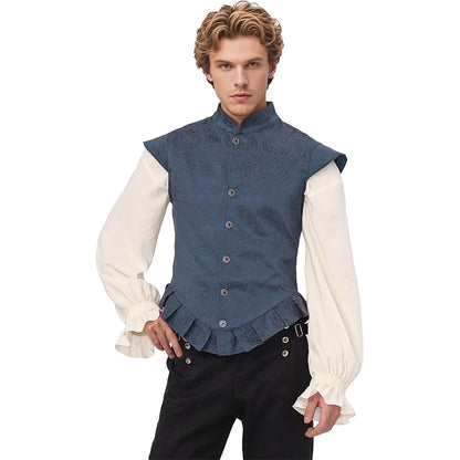 Men Renaissance Tudor Vest Medieval Victorian Elizabethan Period Noble Costume Jerkin Waistcoat For Party Daily Wear