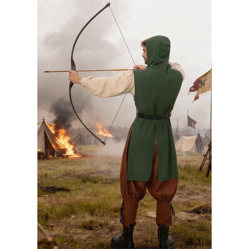 Men Renaissance Vest Medieval Hooded Surcoat LARP Sleeveless Tunic Tabard Pirate Cosplay Costumes For Halloween Party Festival