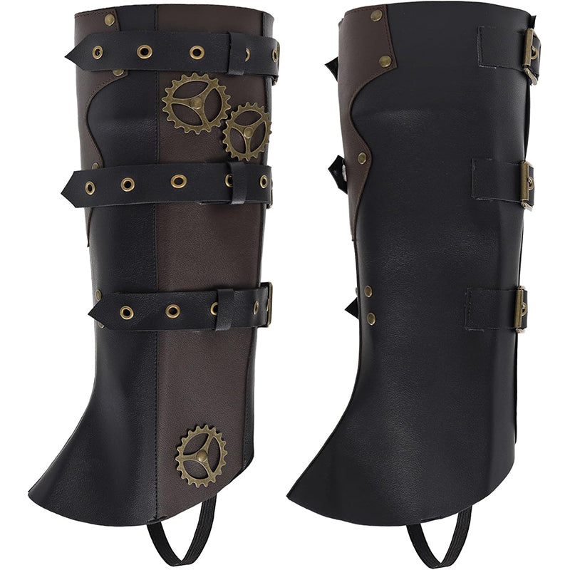 Men Steampunk Boot Covers Renaissance Pirate Leg Armors Leg Guard LARP Cosplay Costume Accessories For Party Daily Wear