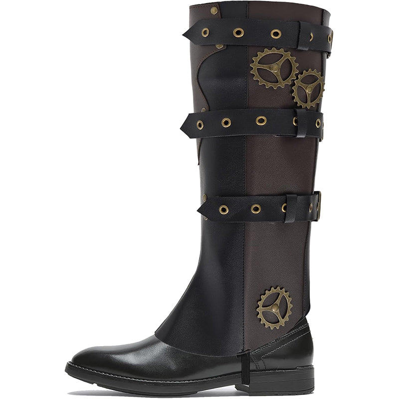 Men Steampunk Boot Covers Renaissance Pirate Leg Armors Leg Guard LARP Cosplay Costume Accessories For Party Daily Wear