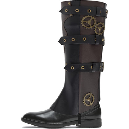 Men Steampunk Boot Covers Renaissance Pirate Leg Armors Leg Guard LARP Cosplay Costume Accessories For Party Daily Wear