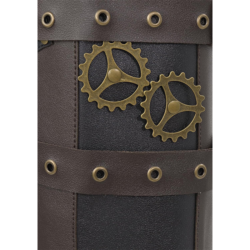 Men Steampunk Boot Covers Renaissance Pirate Leg Armors Leg Guard LARP Cosplay Costume Accessories For Party Daily Wear