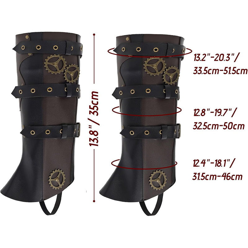 Men Steampunk Boot Covers Renaissance Pirate Leg Armors Leg Guard LARP Cosplay Costume Accessories For Party Daily Wear