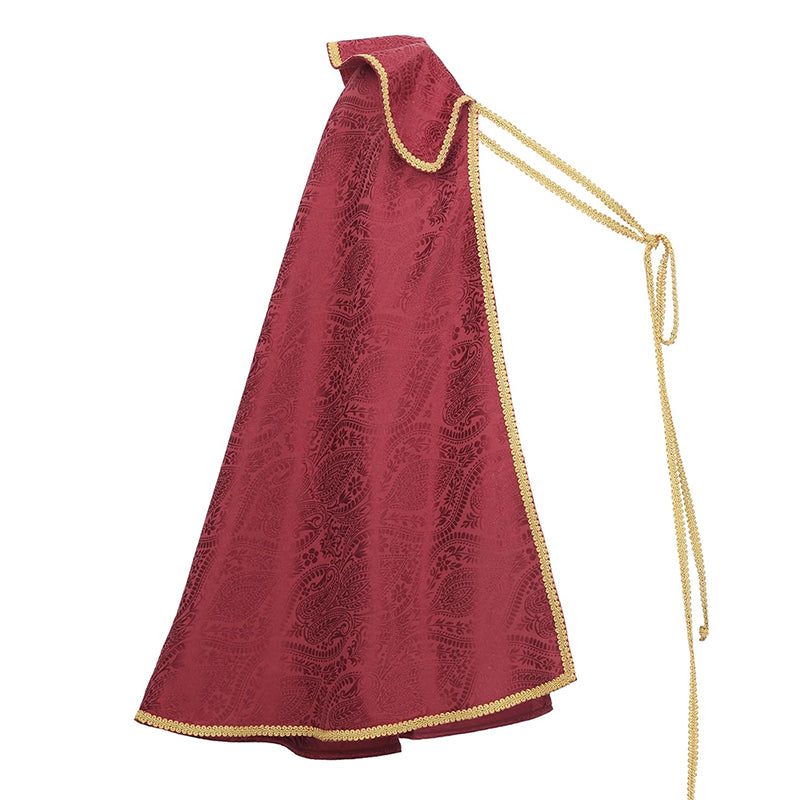 Men Women Medieval Renaissance Tudor Half Shoulder Cape King Cloak Cosplay Costume Cloak