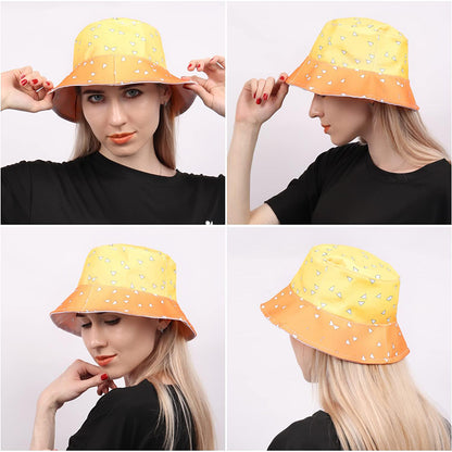 Men Women Unisex Bucket Hat Cosplay Hat Yellow Fisherman Hat Casual Cap Costume Accessories For Halloween Christmas Daily Wear
