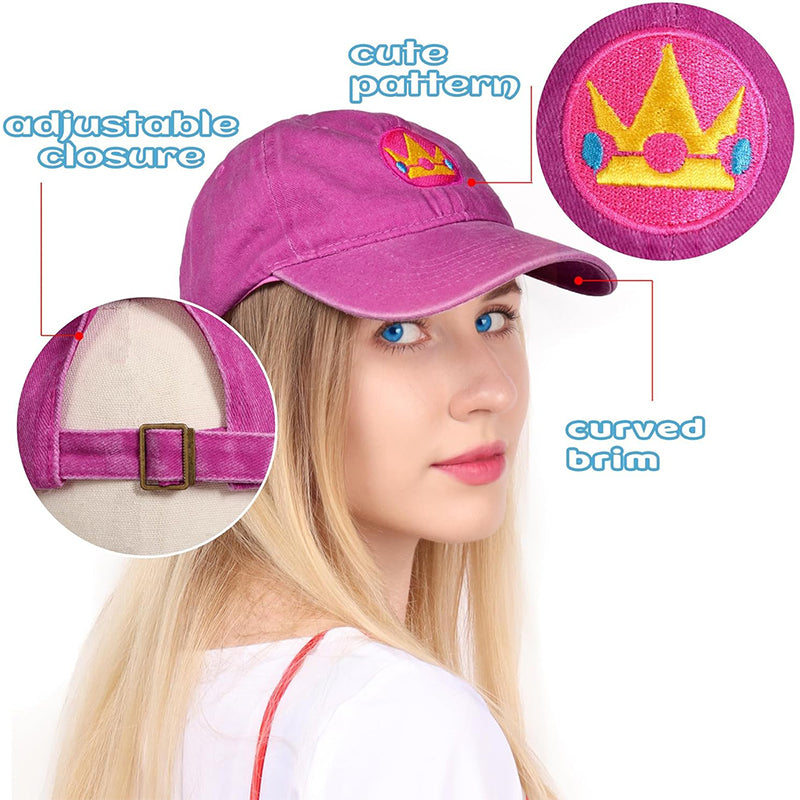 Peach Hat Multicolor Adjustable Crown Baseball Cap for Women Christmas Halloween