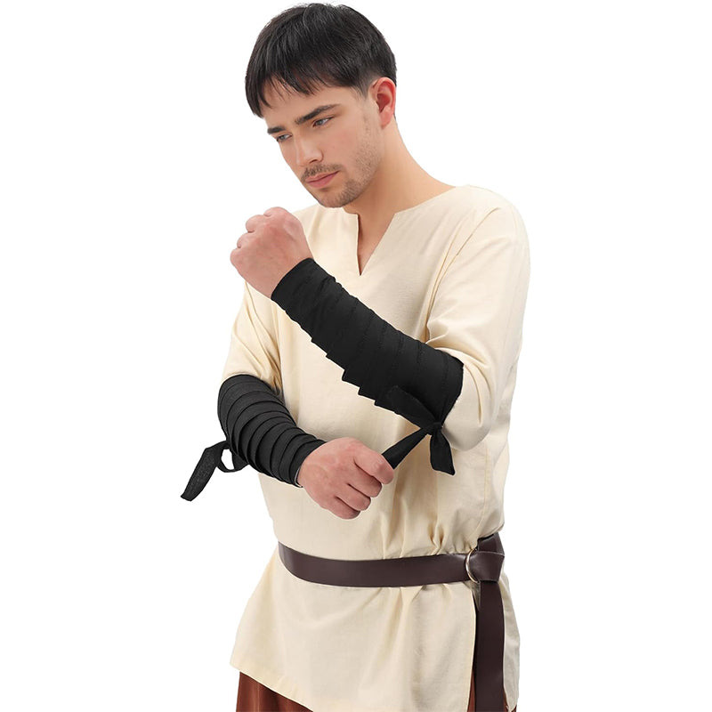 Renaissance Arm Wraps Medieval Linen Bracers Vintage Arm Guards Arm Wraps Party Halloween Costume Accessories