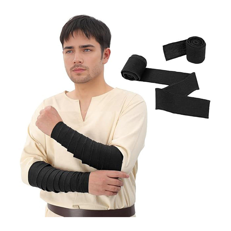 Renaissance Arm Wraps Medieval Linen Bracers Vintage Arm Guards Arm Bracers Costume Accessories For Halloween Party