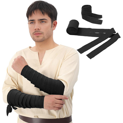 Renaissance Arm Wraps Medieval Linen Bracers Vintage Arm Guards Arm Wraps Party Halloween Costume Accessories