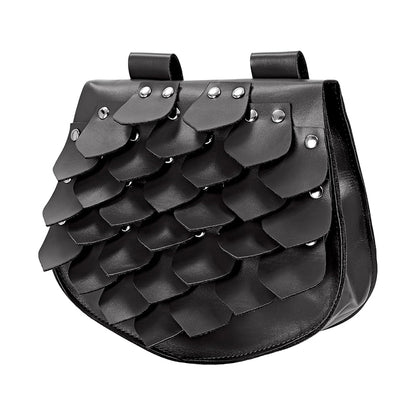 Renaissance Belt Pouch Medieval Faux Leather Scale Waist Bag LARP Costume Accessories