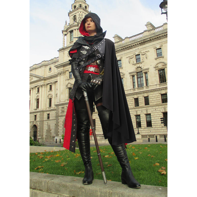 Renaissance Half Shoulder Cape Medieval Steampunk Shawl with Belt LARP Costume For Halloween Party