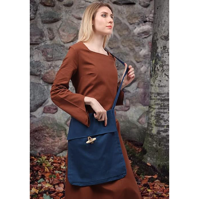 Renaissance Medieval Small Pilgrim Pouch Bag Viking Canvas Shoulder Bag