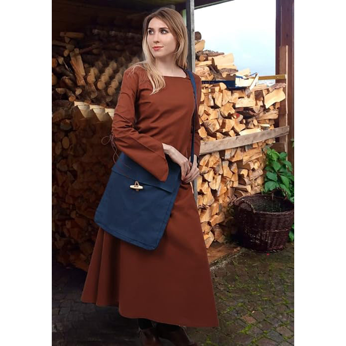 Renaissance Medieval Small Pilgrim Pouch Bag Viking Canvas Shoulder Bag