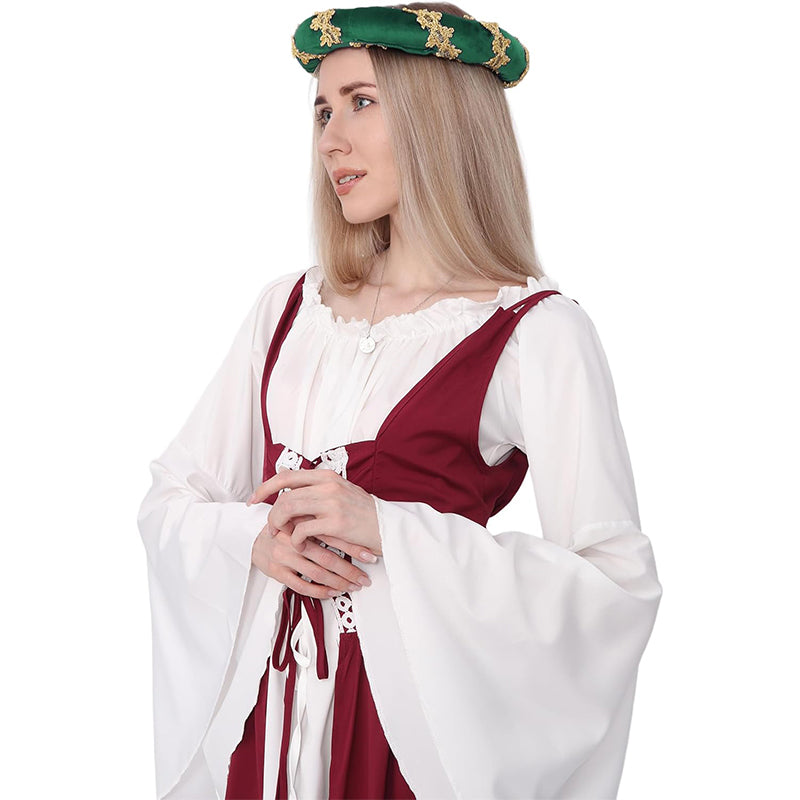 Renaissance Padded Roll Chaplets Velvet Coif Cap Medieval Headwear Headpiece Hat Bourrelet With Gold Trim For Daily Wear Party Christmas