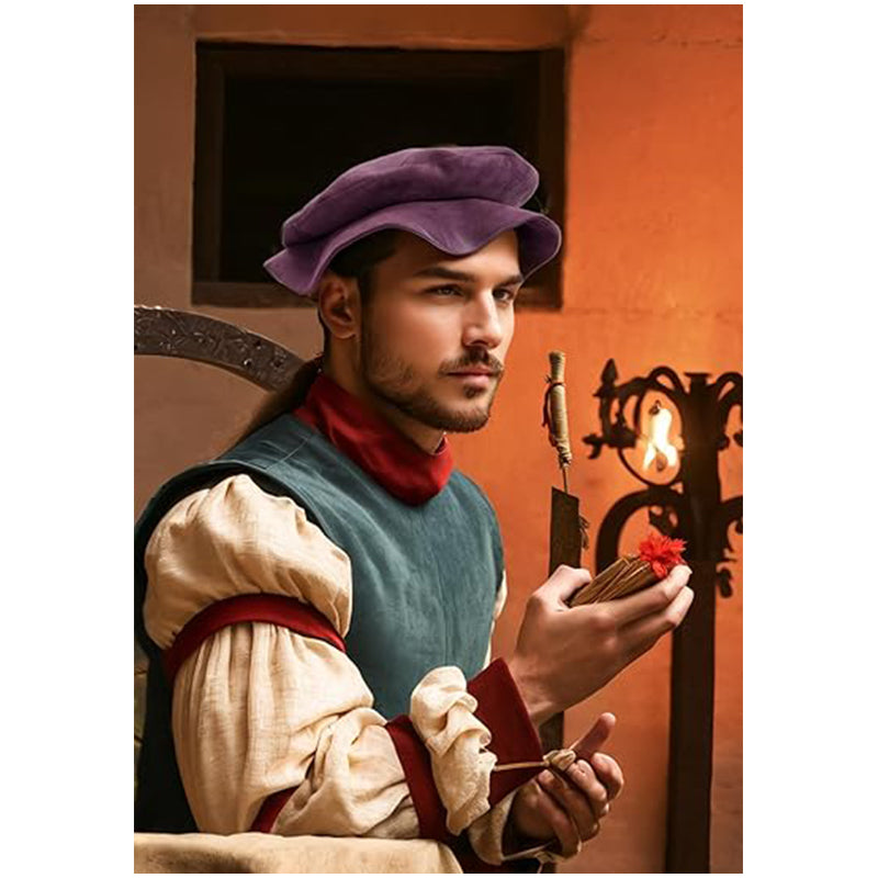 Renaissance Tudor Flat Beret Hats French Beret Hats Painter Cap Classic Medieval Hats Costume Accessories