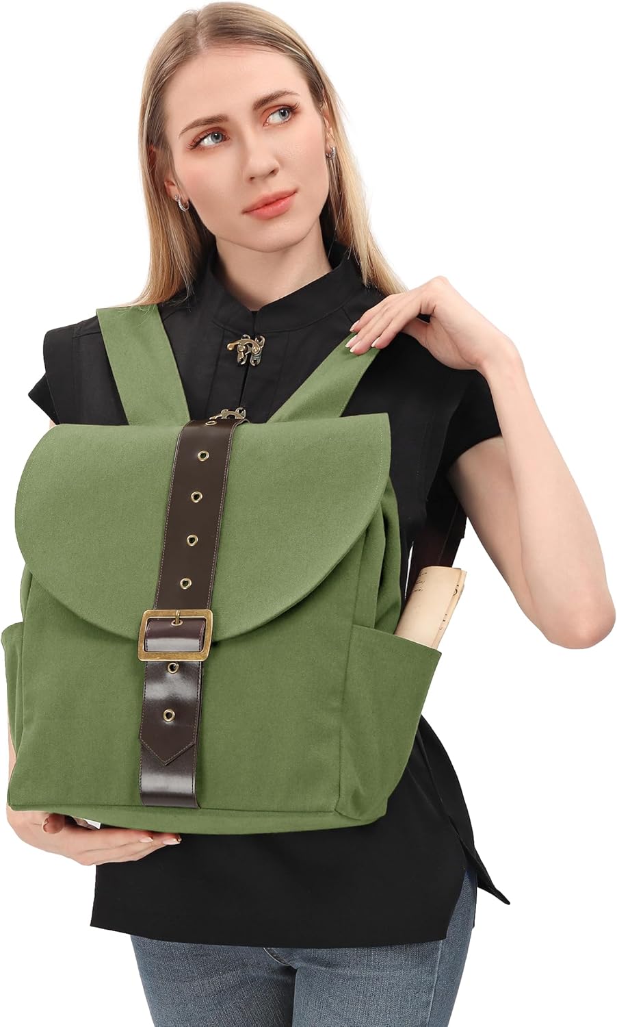 Renaissance Vintage Canvas Bag Medieval Travel Rucksack Backpack Costume Accessories Bag