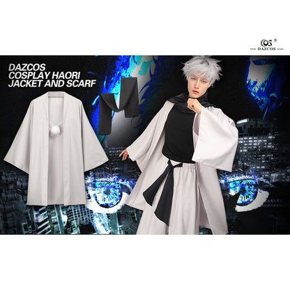 Satoru Cosplay Haori Kimono Jacket Men with Scarf Satoru Costume Adult Outfits Japan Kimono Comic-Con Carnival Clothing