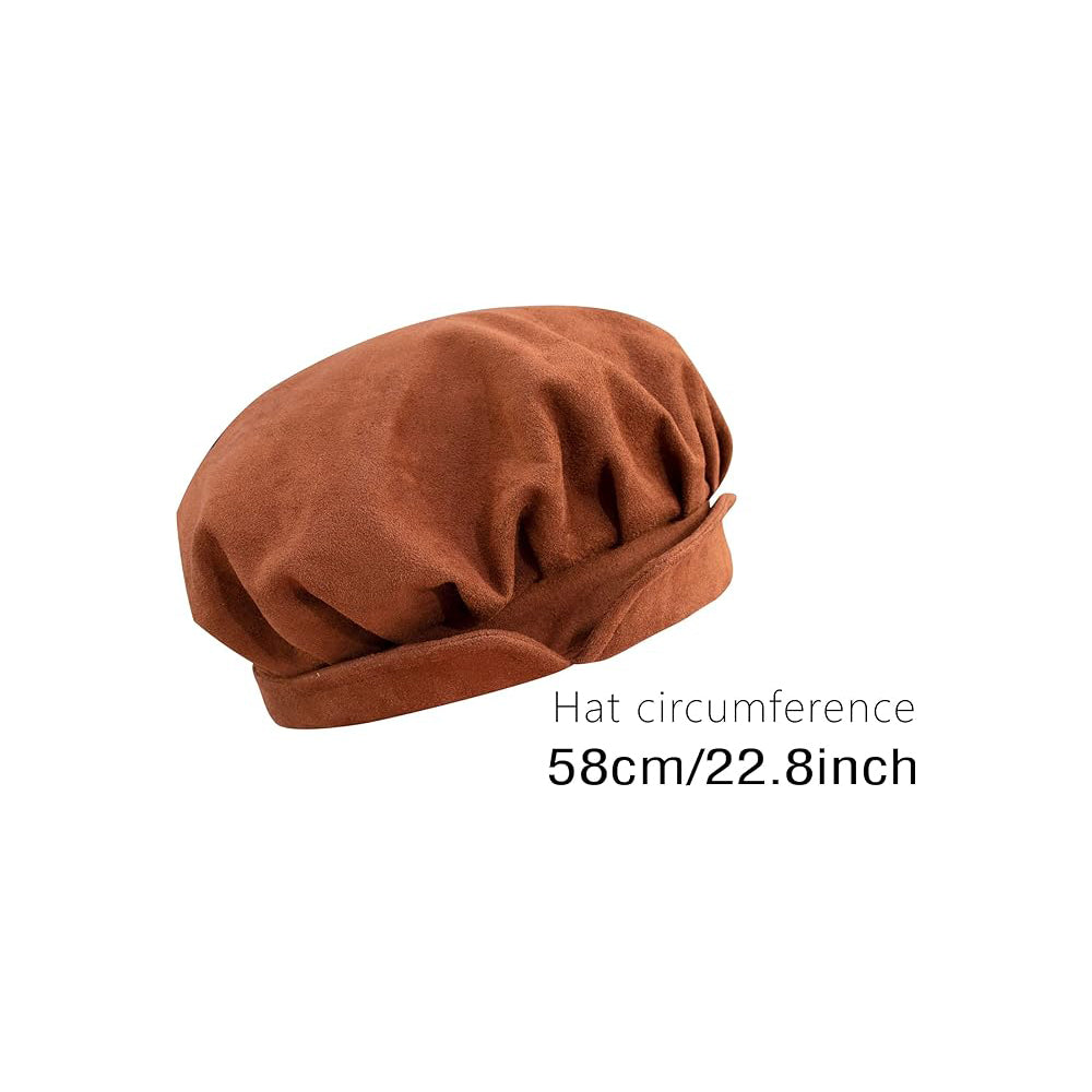 Soft Suede Medieval Hat Beret Renaissance Festival Cap for Men Women Ren Faire Costume Accessories