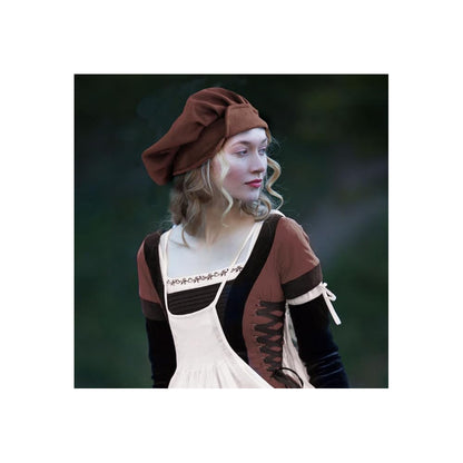 Soft Suede Medieval Hat Beret Renaissance Festival Cap for Men Women Ren Faire Costume Accessories